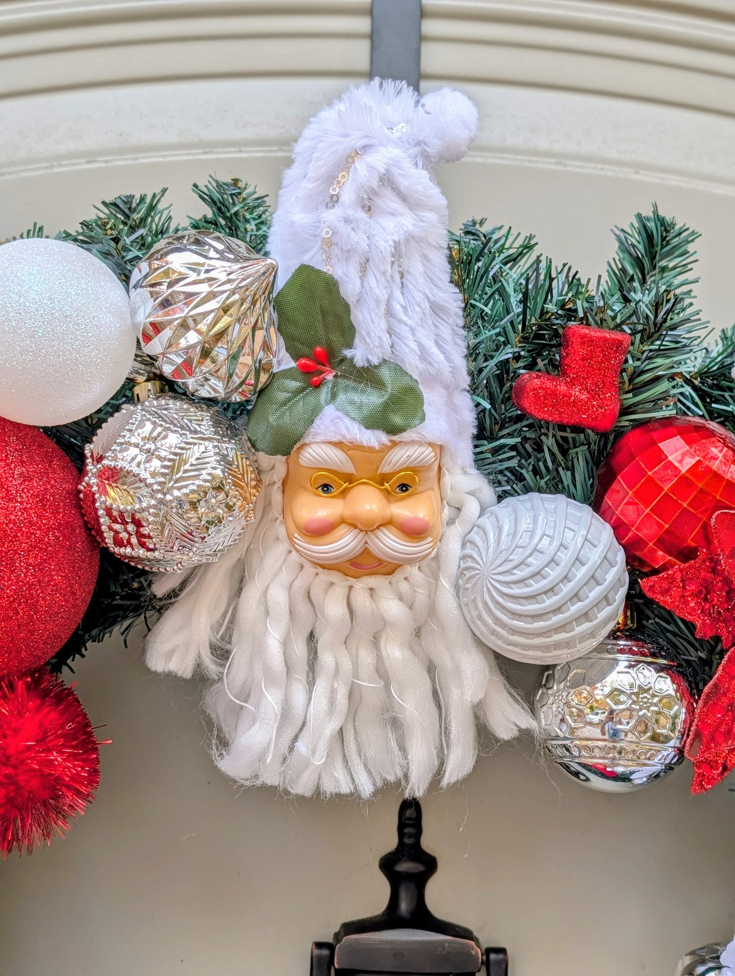 Red & White Santa Wreath