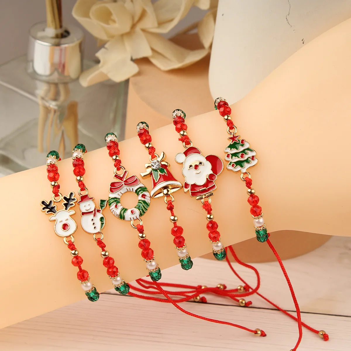 1/6/12pcs Christmas Charm Bracelet