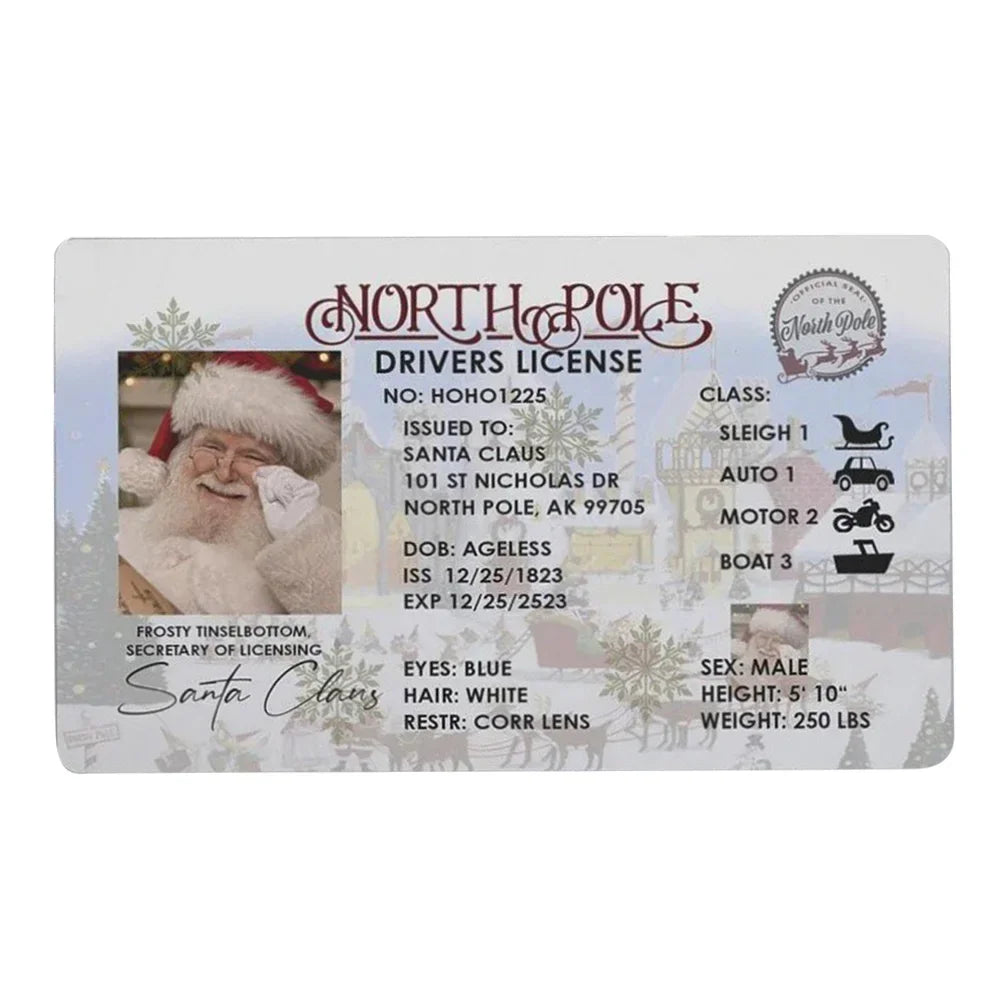 Santa Claus Flying Driver's License