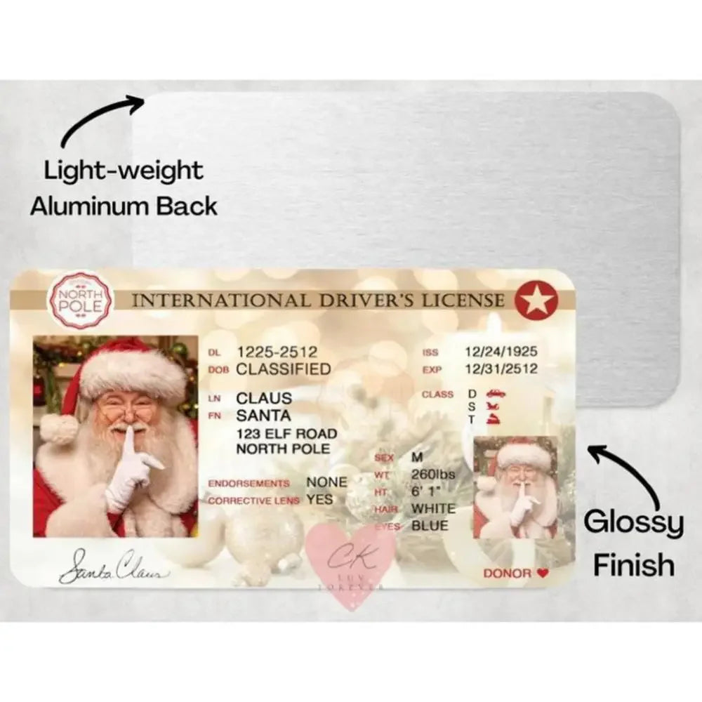 Santa Claus Flying Driver's License