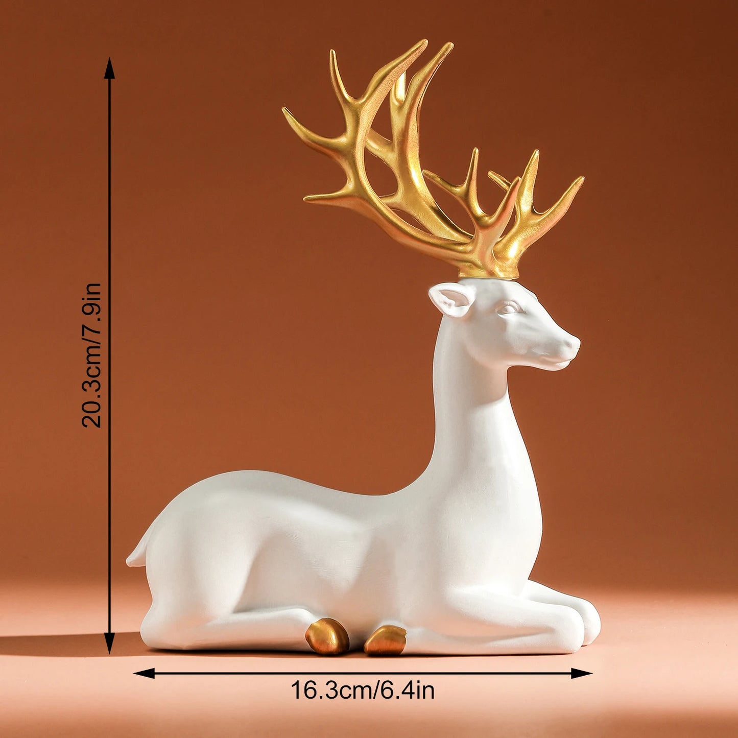 Reindeer Figurines Sculpture Home Christmas Decoration