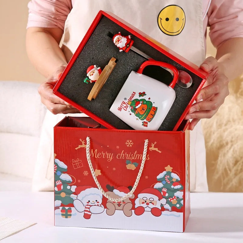 2025 Christmas Gift Set - Ceramic Mug Cup with Lid And Spoon