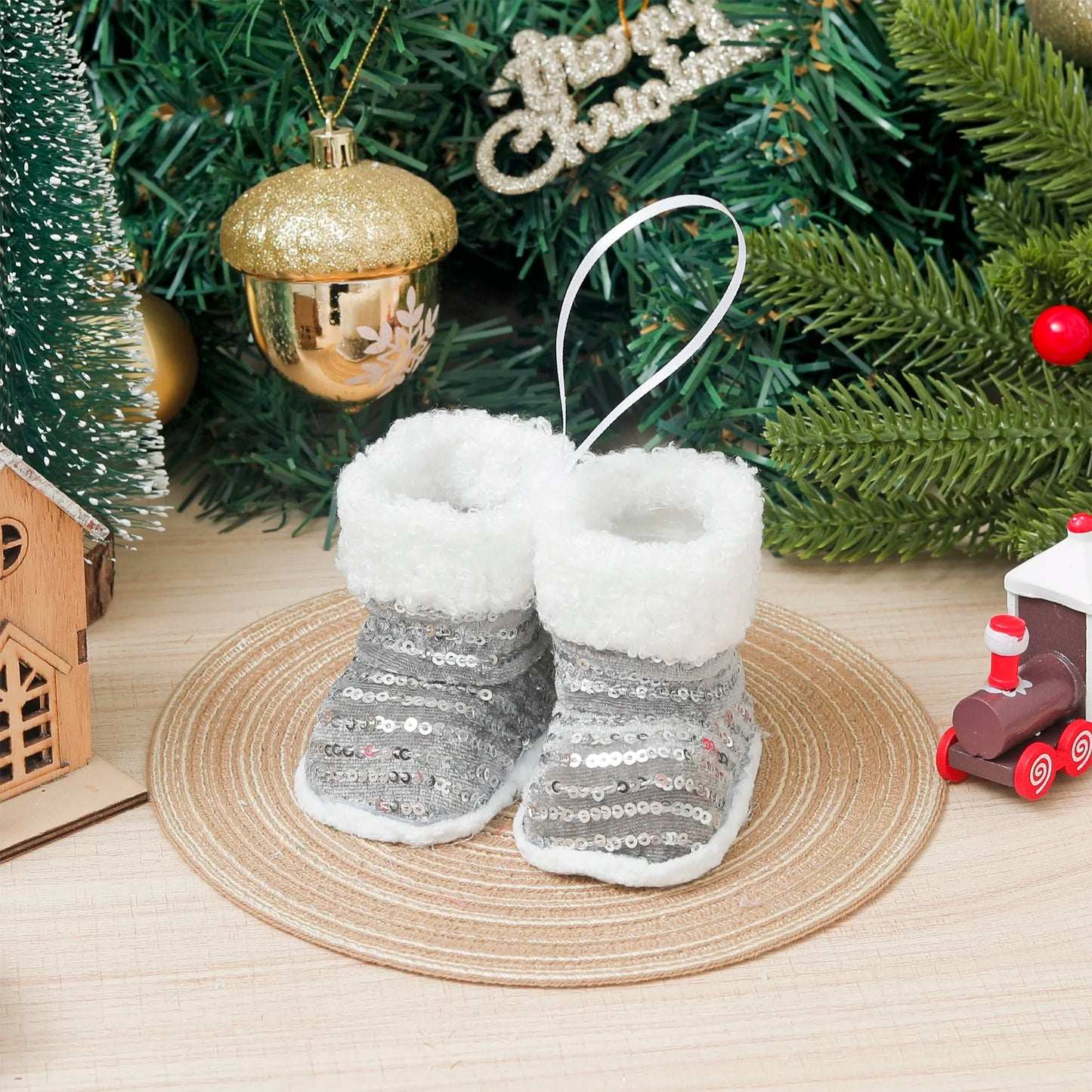 Glitter Shiny Cute Christmas Shoe Decorations