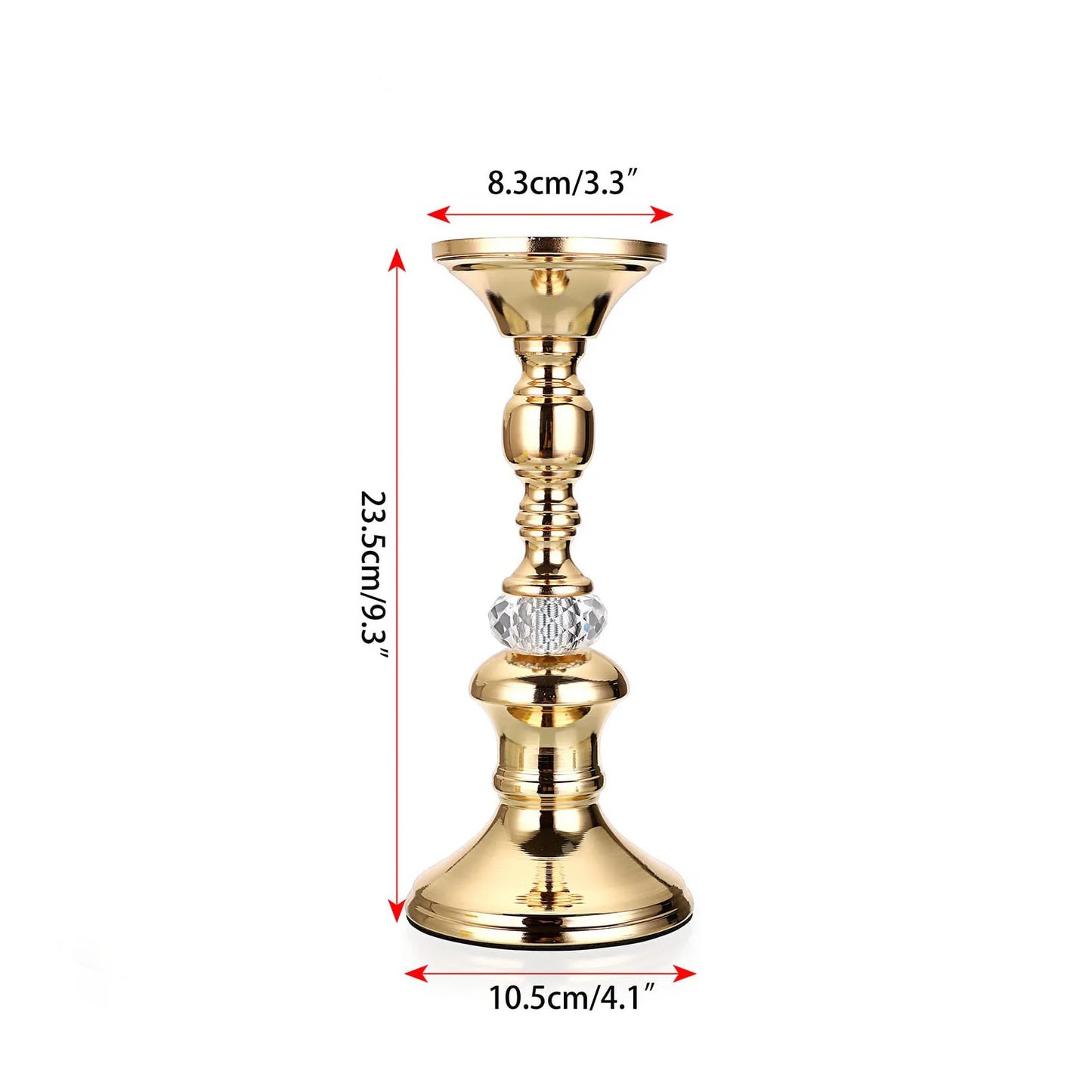 Gold Metal Pillar Candlestick Holders Vintage