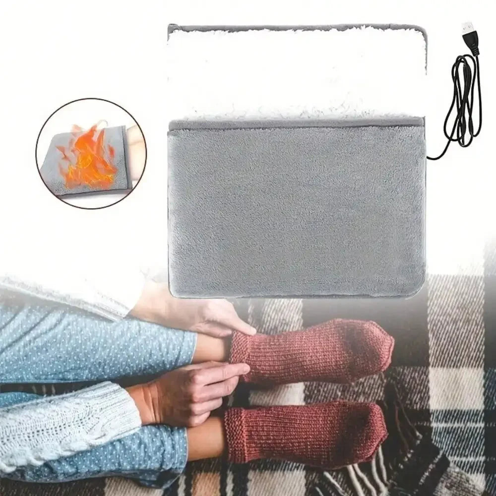 1 Pair Of Comfortable Care USB Heated Foot Pad