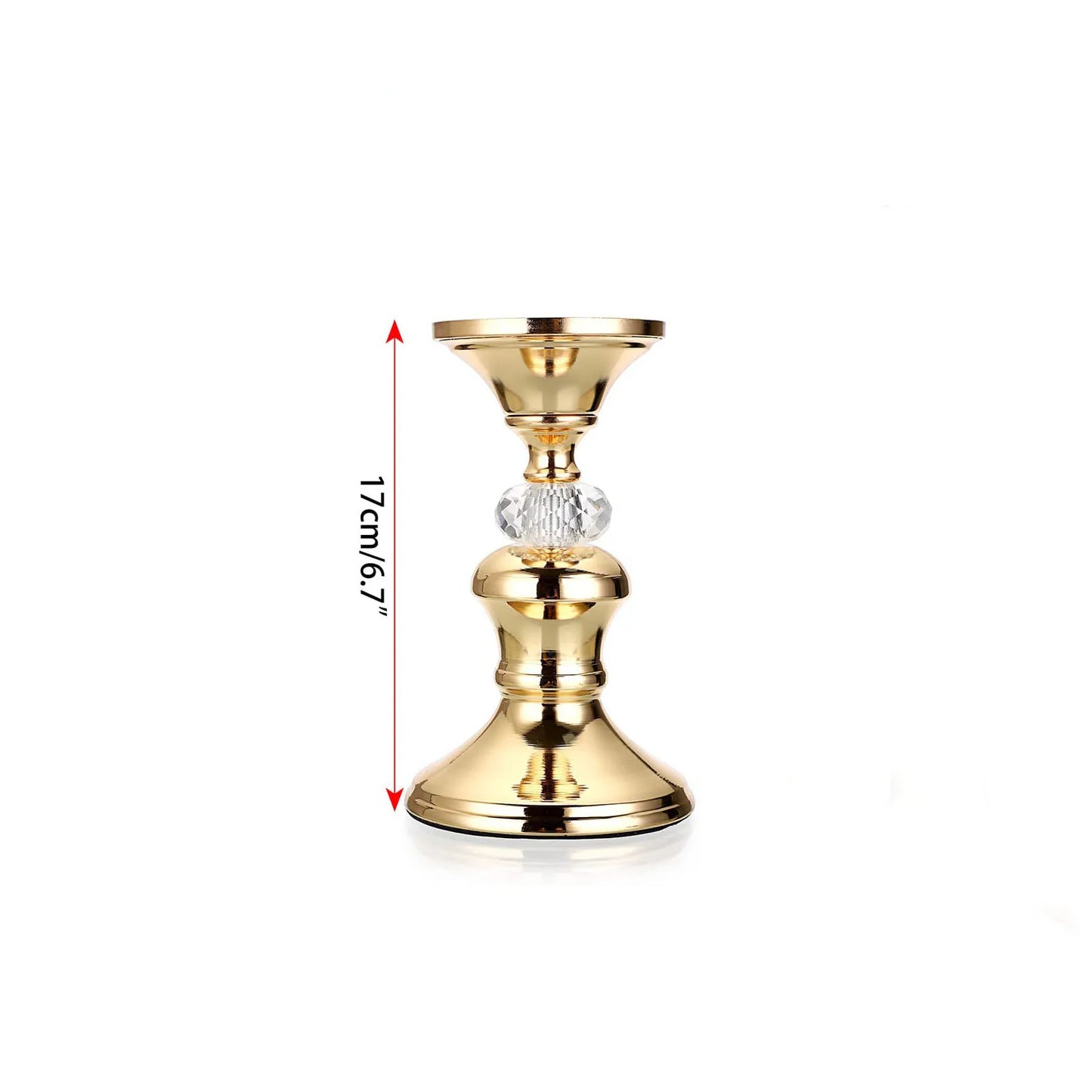 Gold Metal Pillar Candlestick Holders Vintage