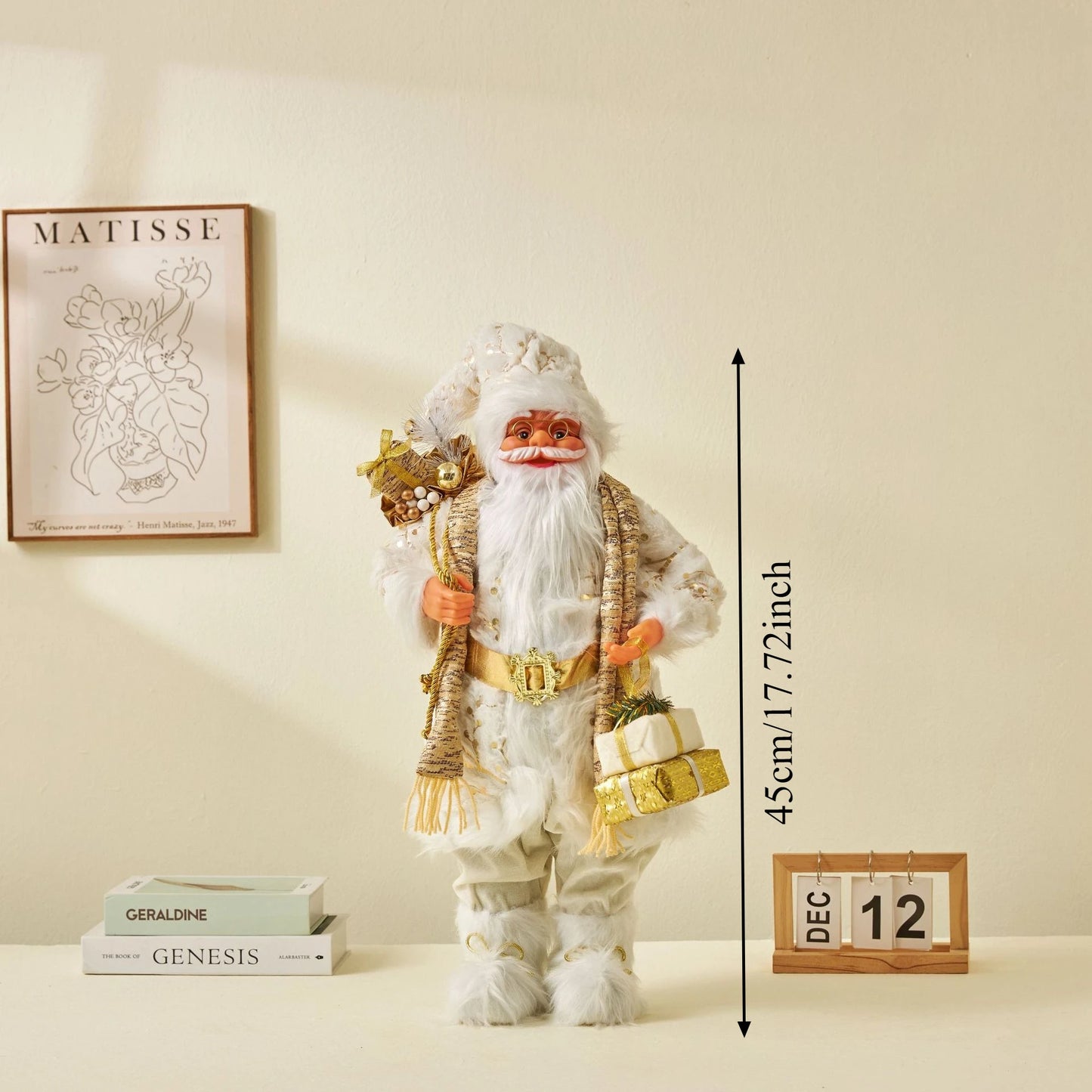 Large Golden Santa Claus Christmas Doll