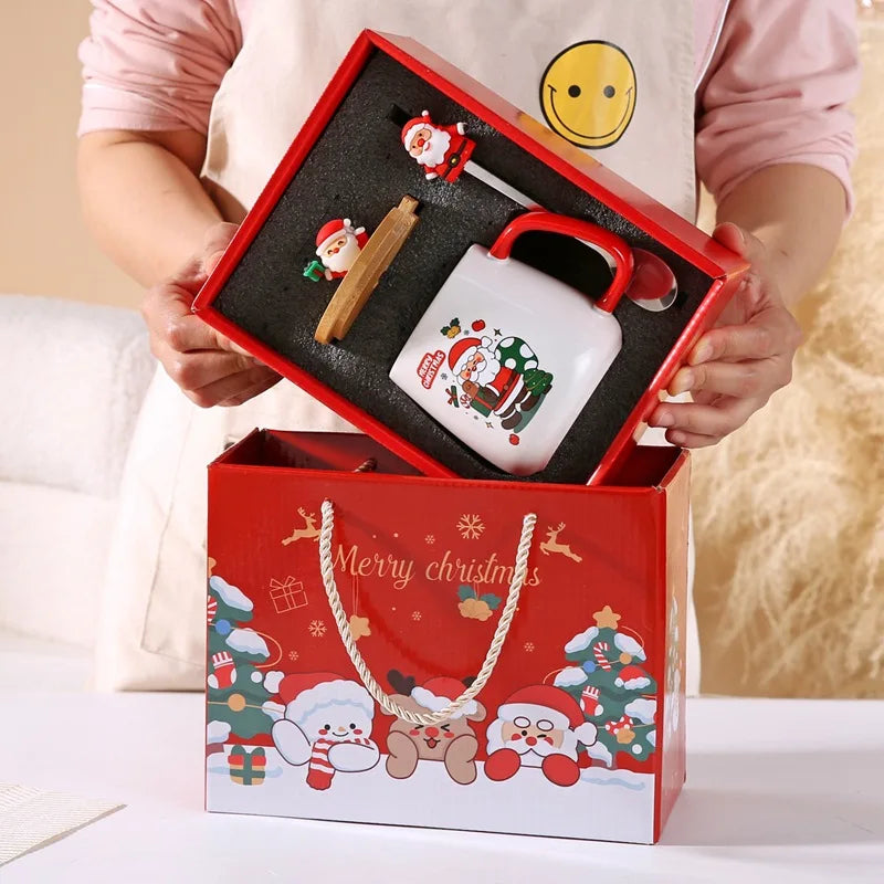 2025 Christmas Gift Set - Ceramic Mug Cup with Lid And Spoon
