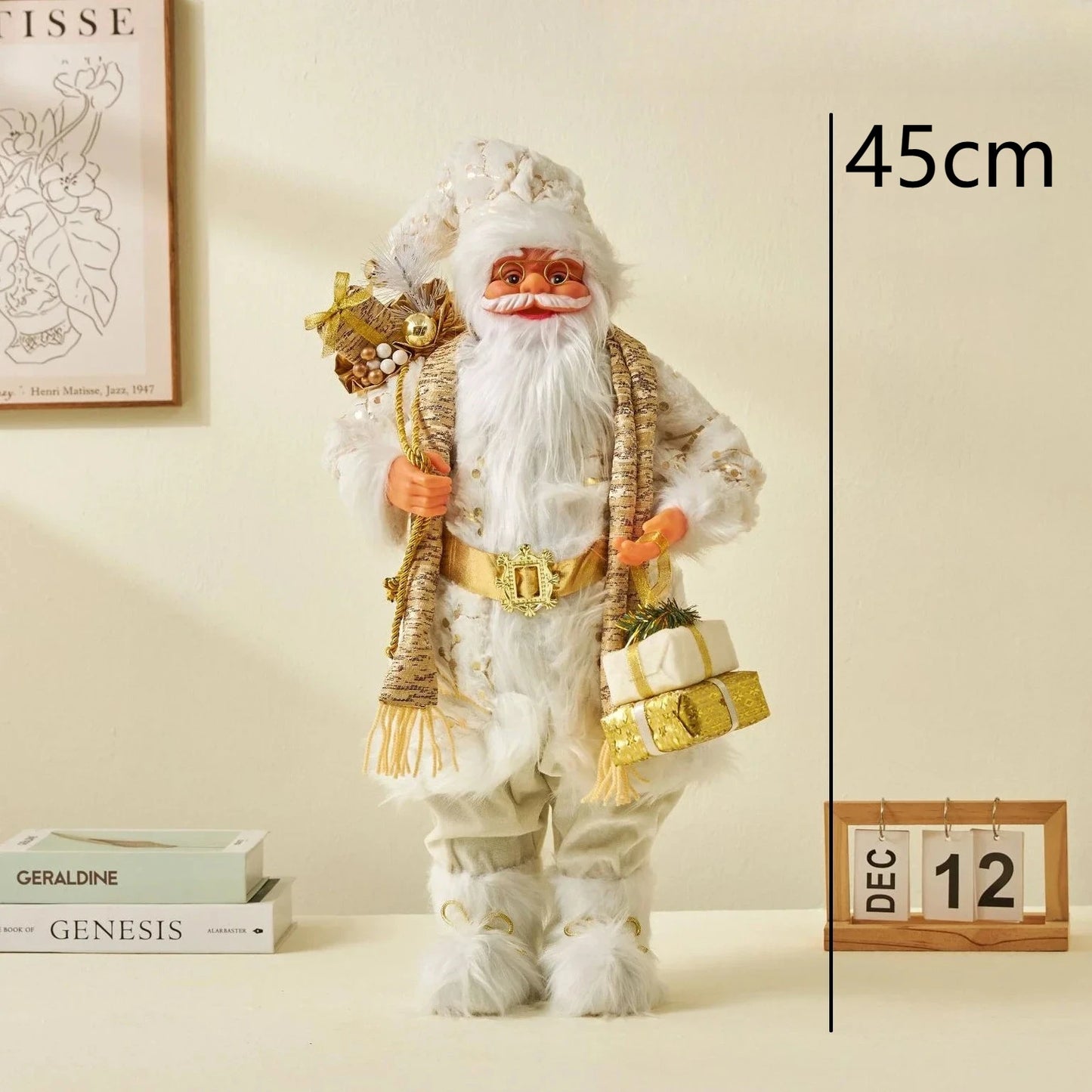 Large Golden Santa Claus Christmas Doll
