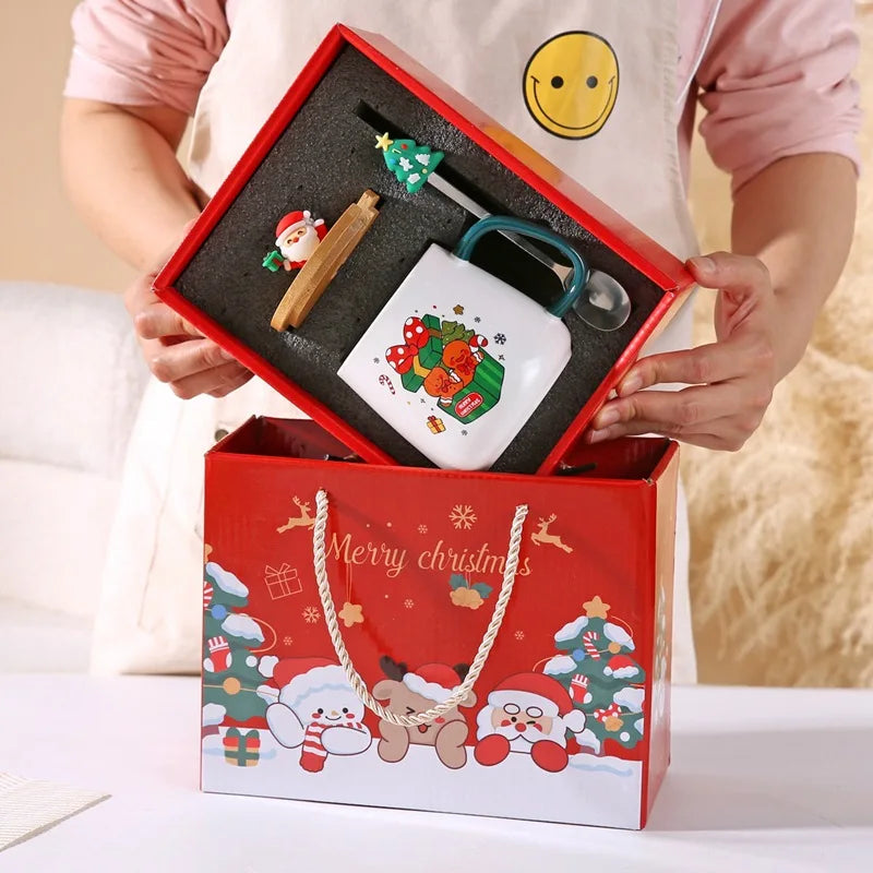 2025 Christmas Gift Set - Ceramic Mug Cup with Lid And Spoon