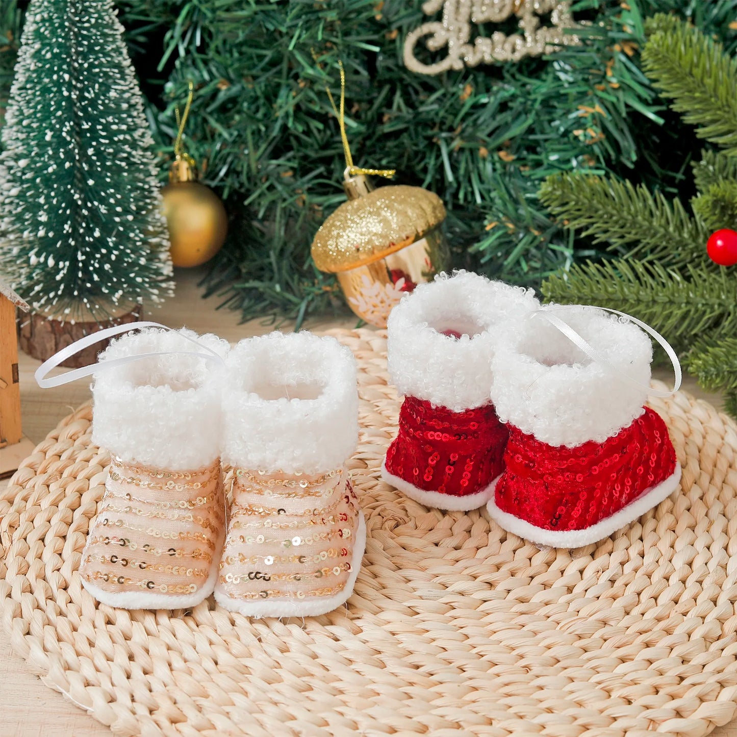 Glitter Shiny Cute Christmas Shoe Decorations