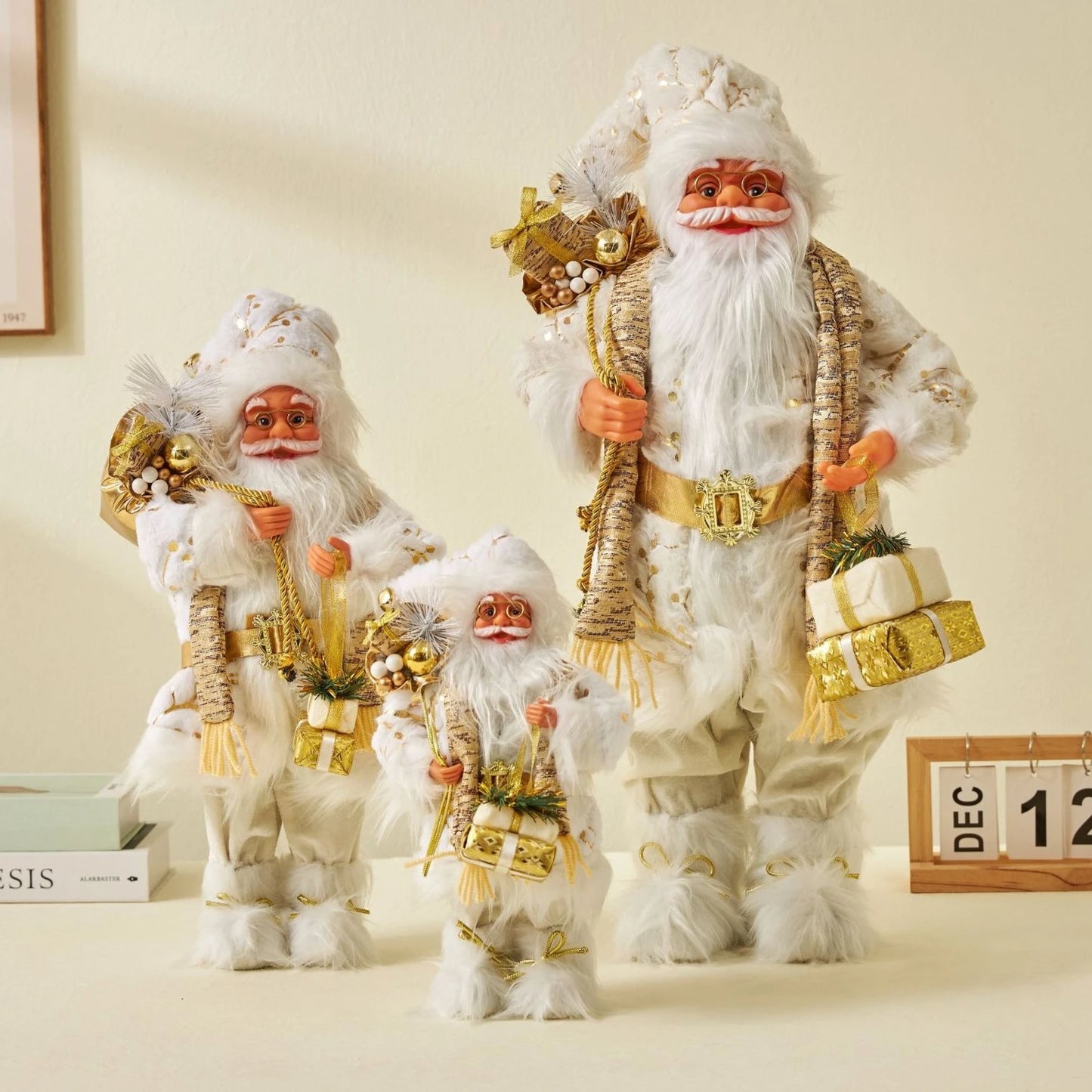 Large Golden Santa Claus Christmas Doll