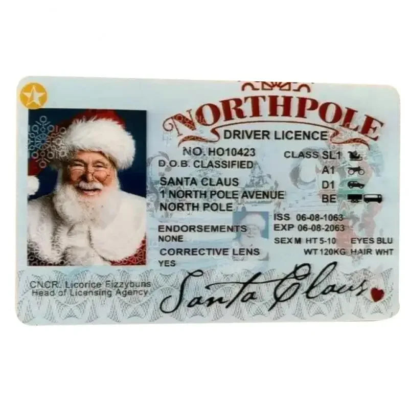 Santa Claus Flying Driver's License