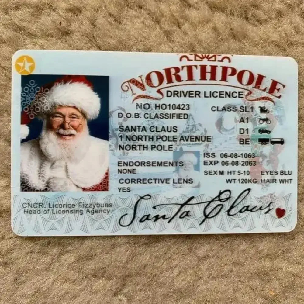 Santa Claus Flying Driver's License