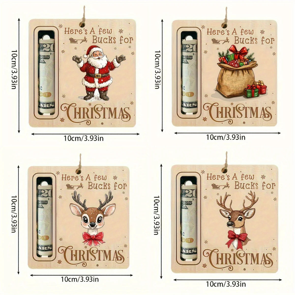4pcs/set Christmas Money Clips
