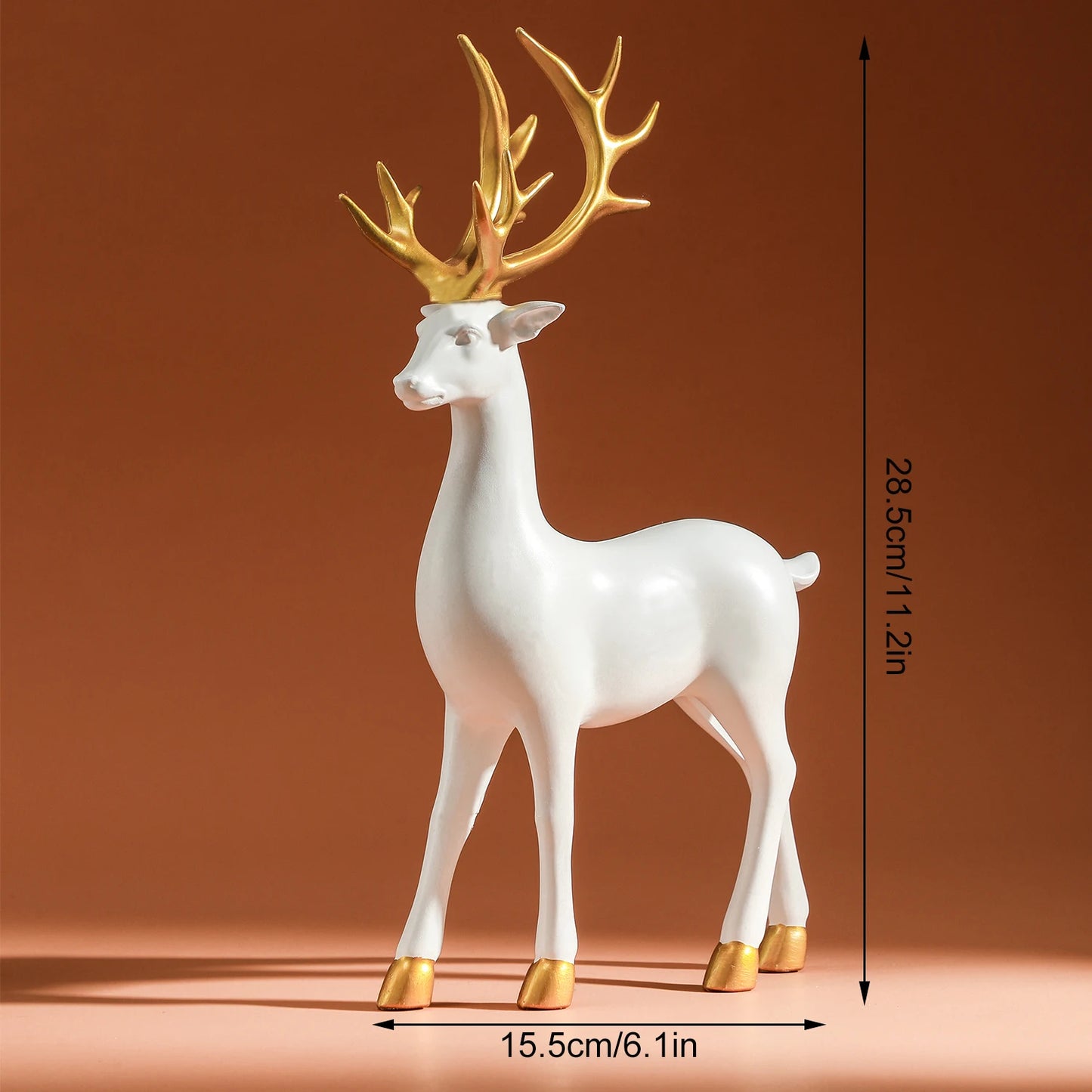Reindeer Figurines Sculpture Home Christmas Decoration