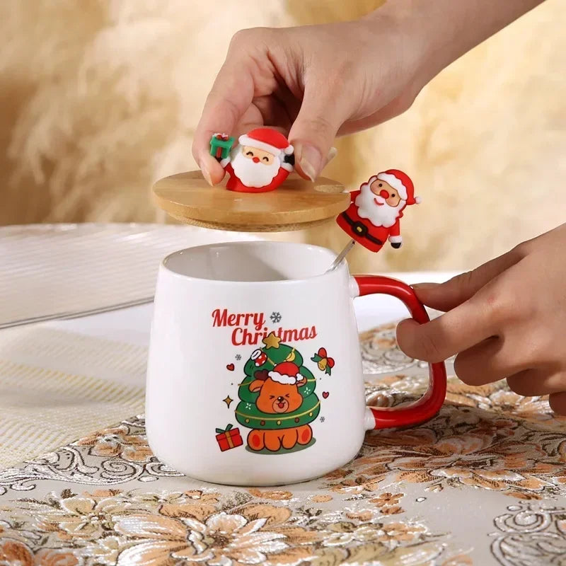 2025 Christmas Gift Set - Ceramic Mug Cup with Lid And Spoon