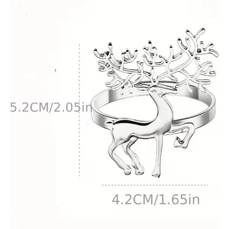 6/12/24PCS Christmas Table Napkin Gold Rings