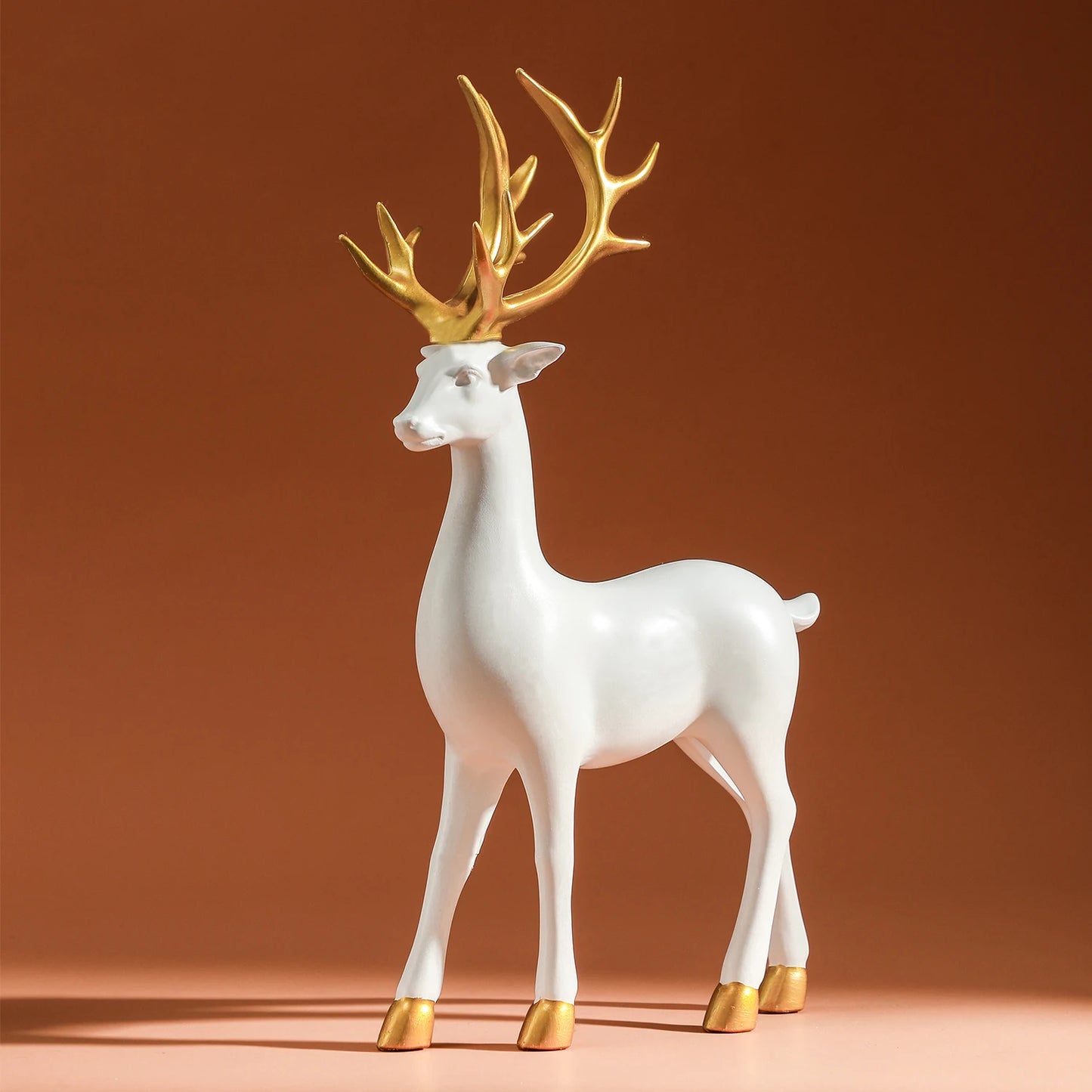 Reindeer Figurines Sculpture Home Christmas Decoration
