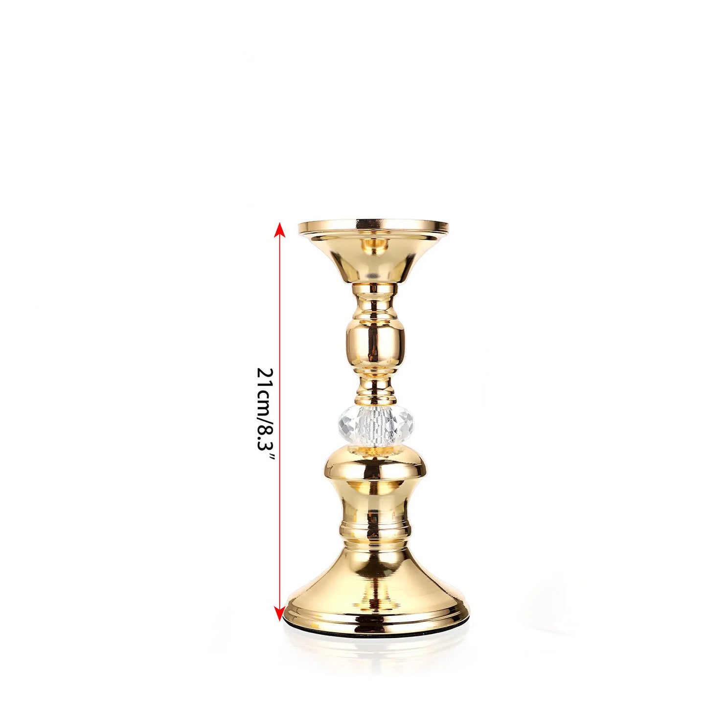 Gold Metal Pillar Candlestick Holders Vintage
