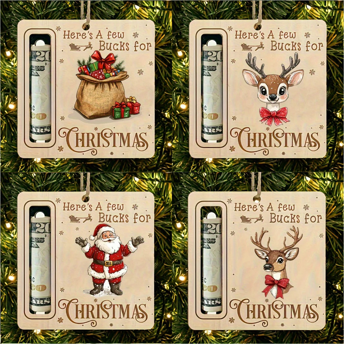 4pcs/set Christmas Money Clips