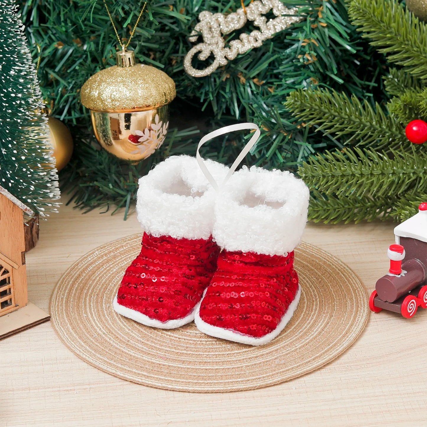 Glitter Shiny Cute Christmas Shoe Decorations
