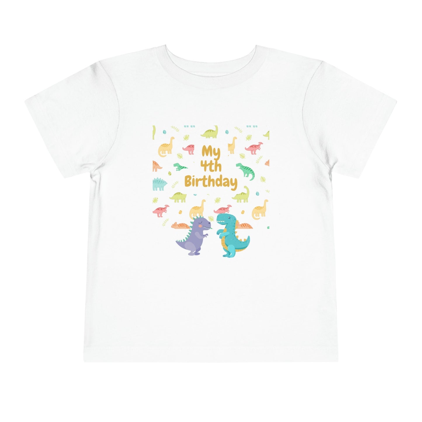 4th Birthday Dinosaur Customized Toddler T-shirt