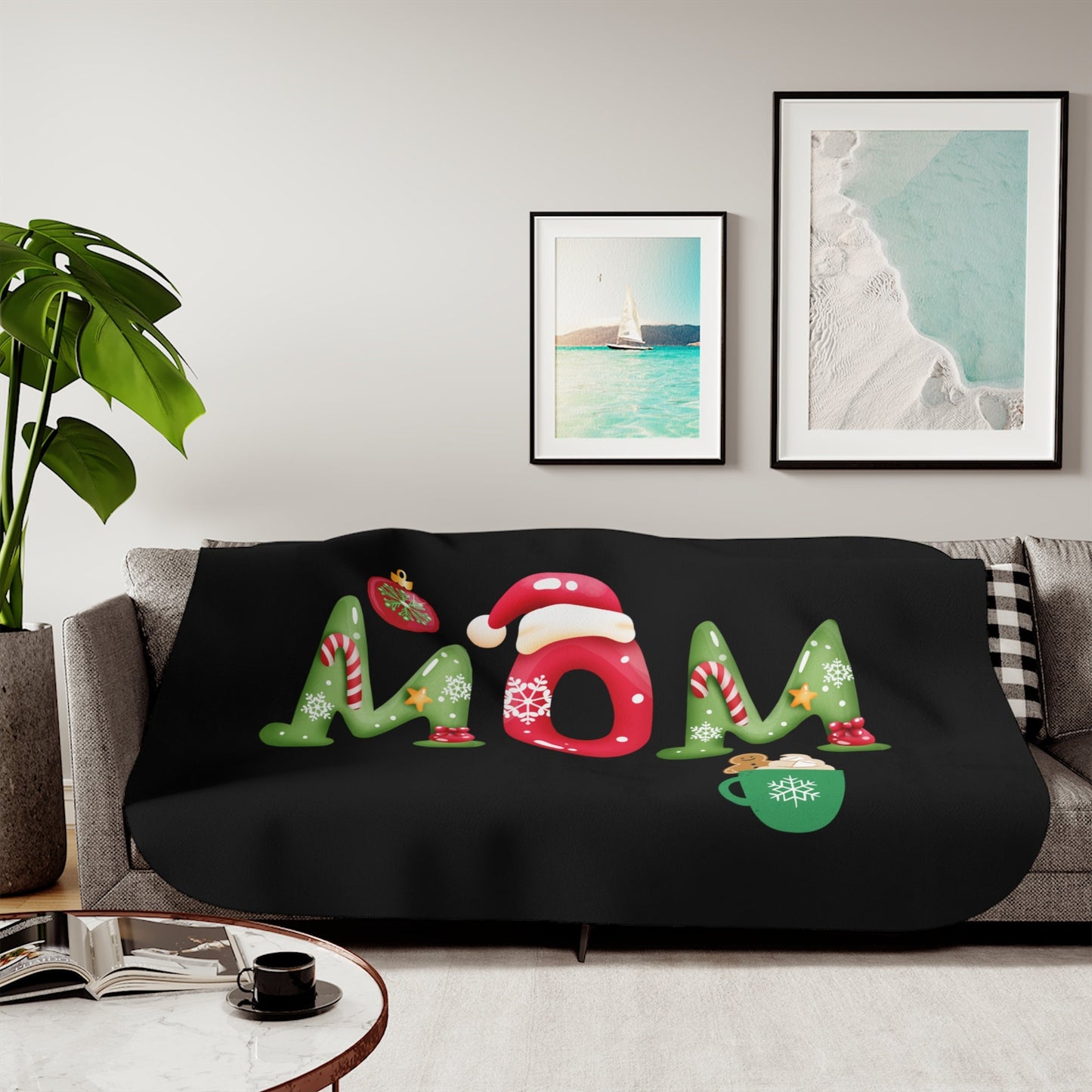 Mom Customized Blanket/Christmas Personalized Sherpa Blanket/Mom Christmas Gift Idea/Bedroom Holiday Decor/Trending Now Secret Santa