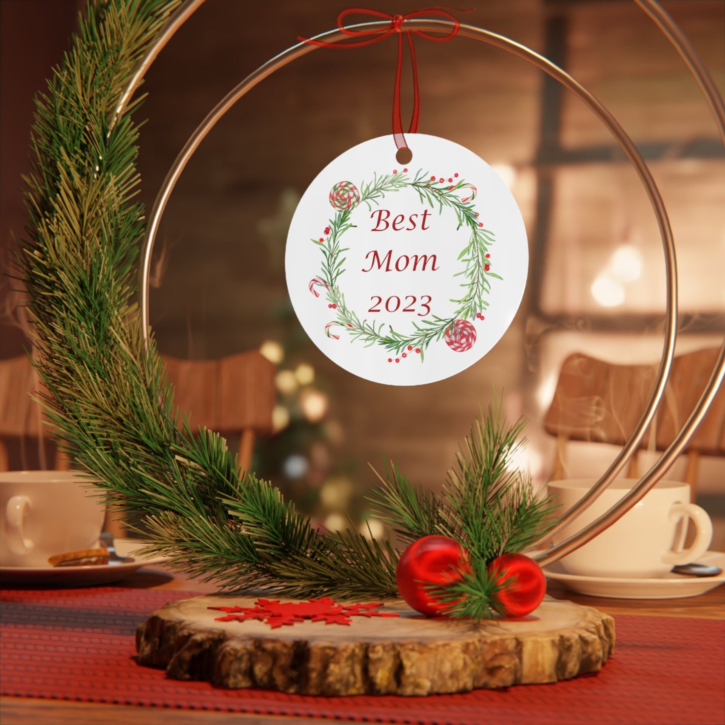 Mom Christmas Ornament/Best Mom Metal Ornament/Stocking Stuffer For Moms/Baby Shower Gift Idea/Trending Now/Gift For Best Moms