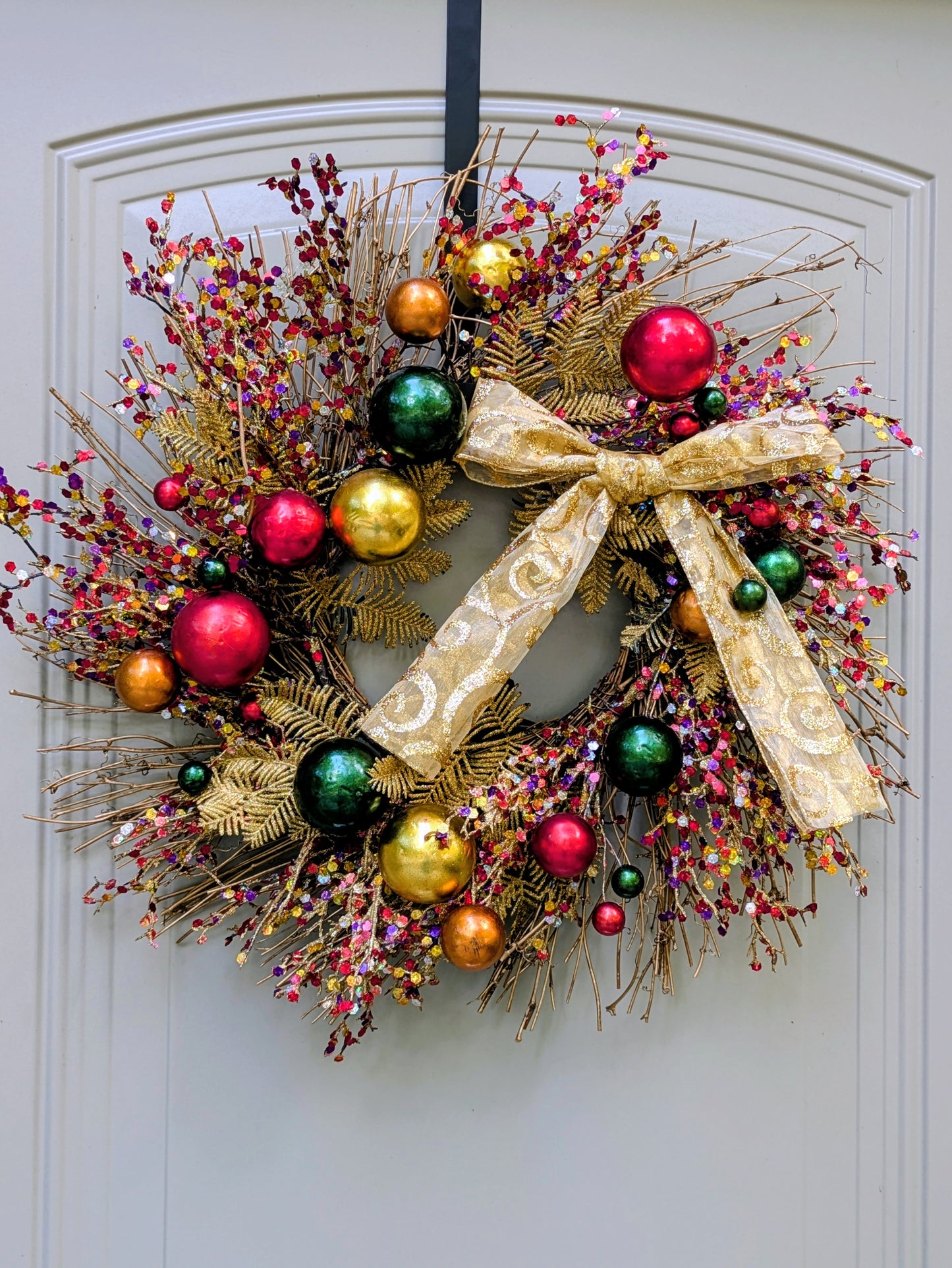Colored Gold Christmas Wreath