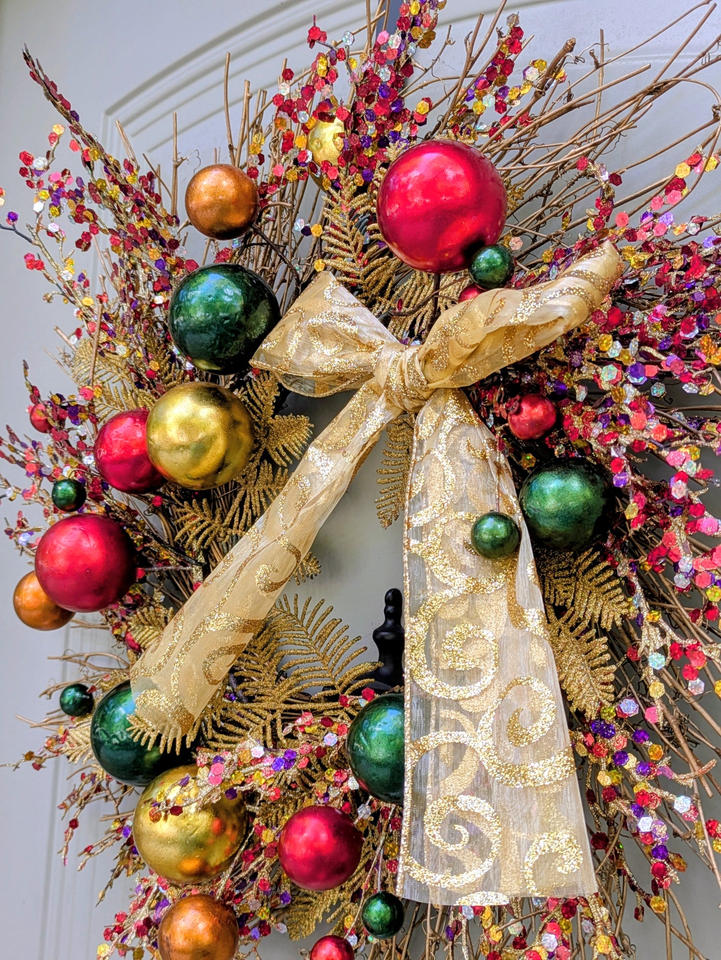 Colored Gold Christmas Wreath