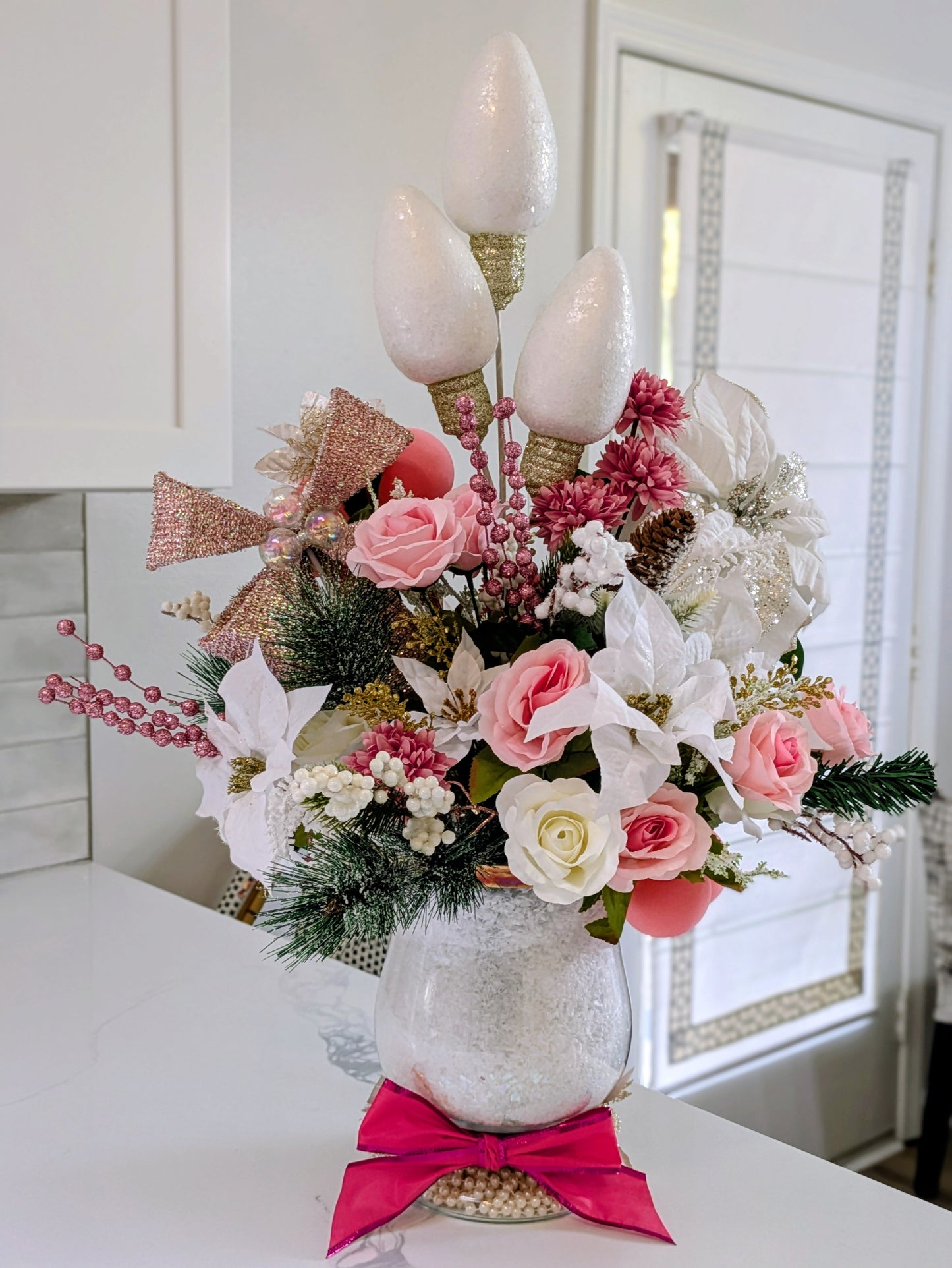 Winter Rose Sparkle Christmas Bouquet