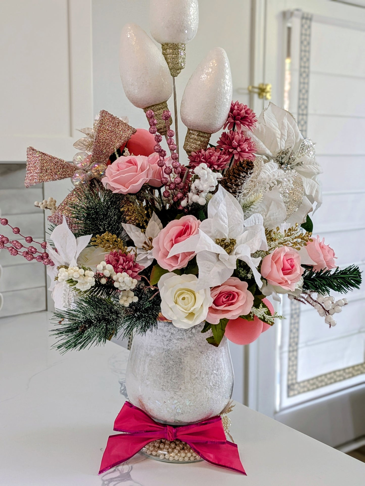 Winter Rose Sparkle Christmas Bouquet