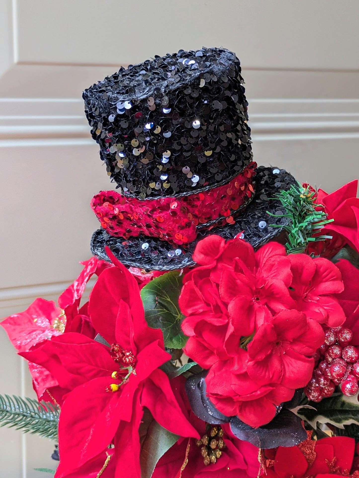 Red & Black Symphony Christmas Centerpiece