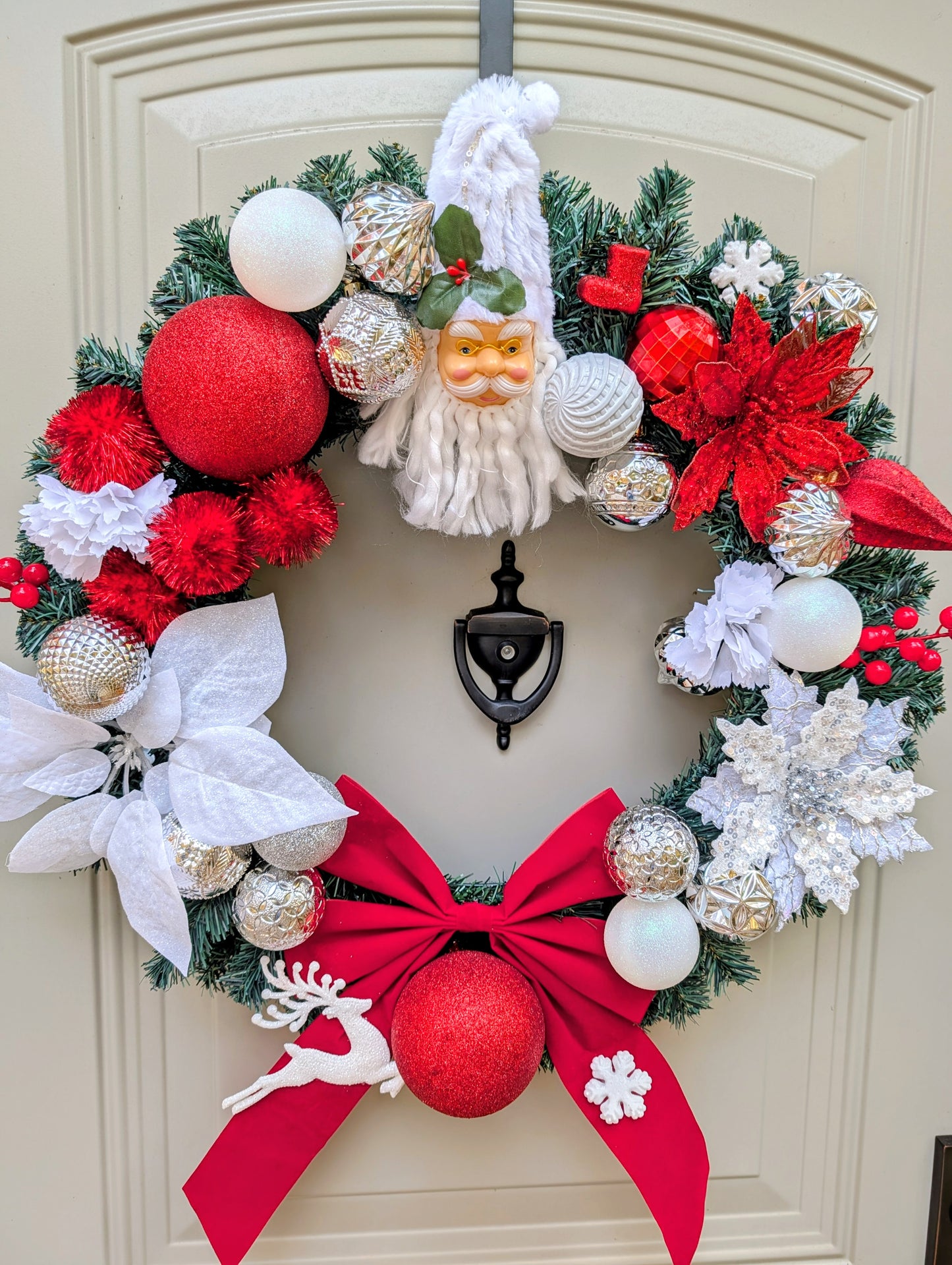 Red & White Santa Wreath