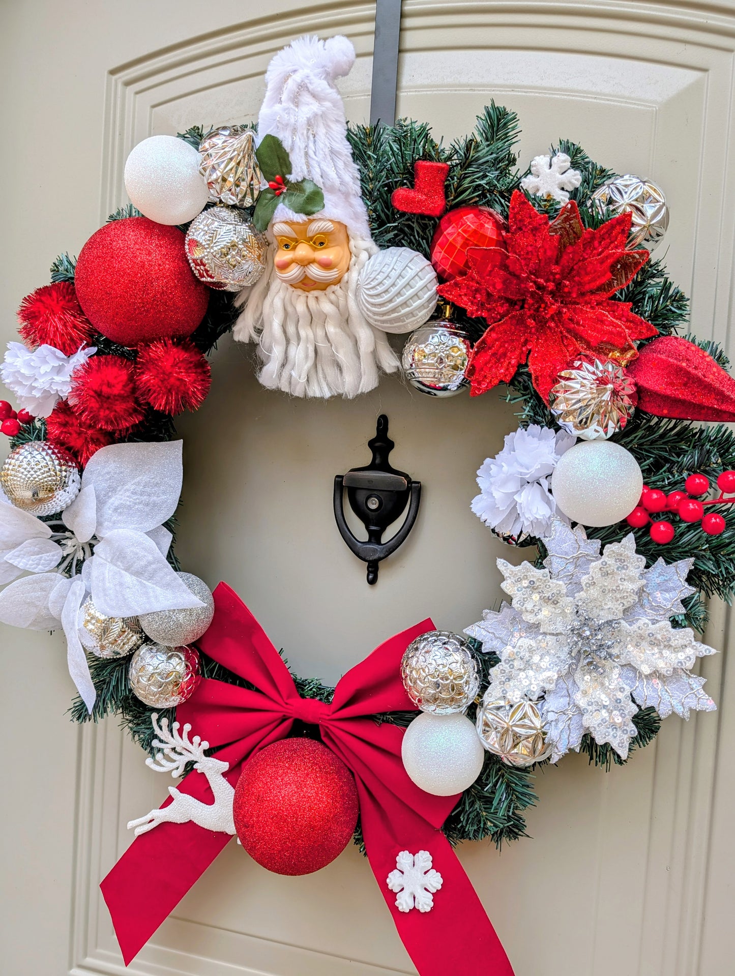 Red & White Santa Wreath