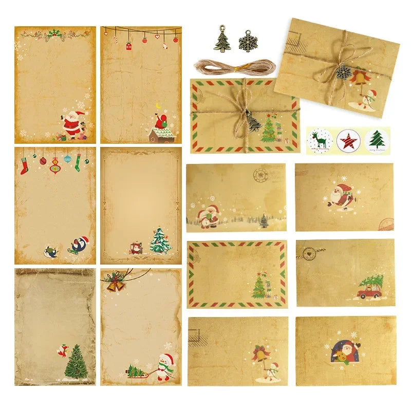 6-30pcs Christmas Paper Envelopes  & Letter Pads