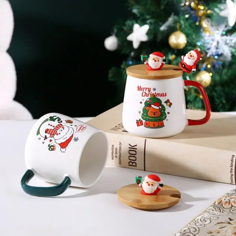 2025 Christmas Gift Set - Ceramic Mug Cup with Lid And Spoon