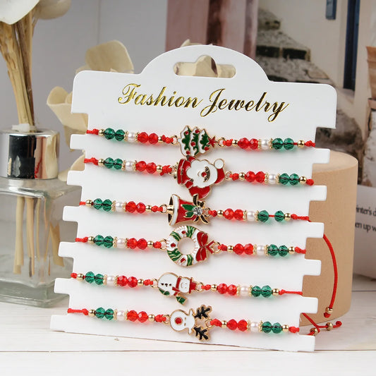 1/6/12pcs Christmas Charm Bracelet