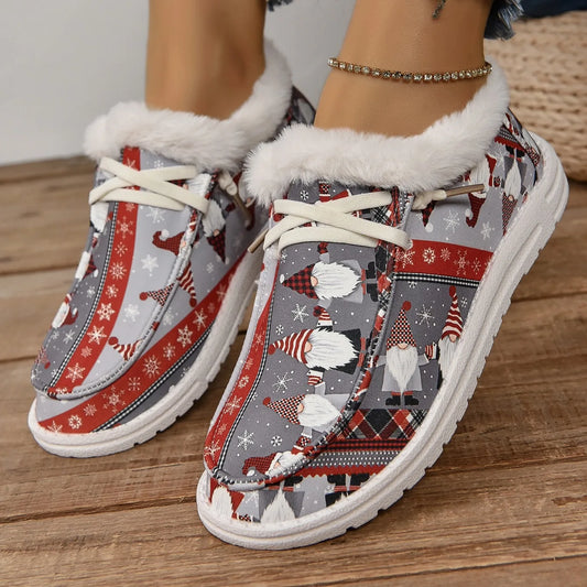 Women Christmas Plush Shoes