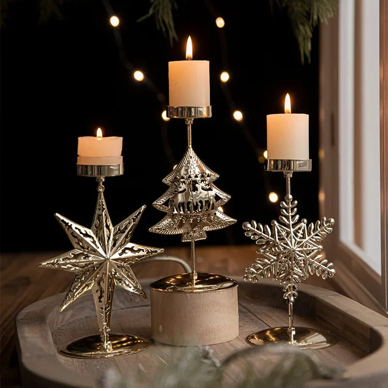 Christmas Votive Metal Candle Holder