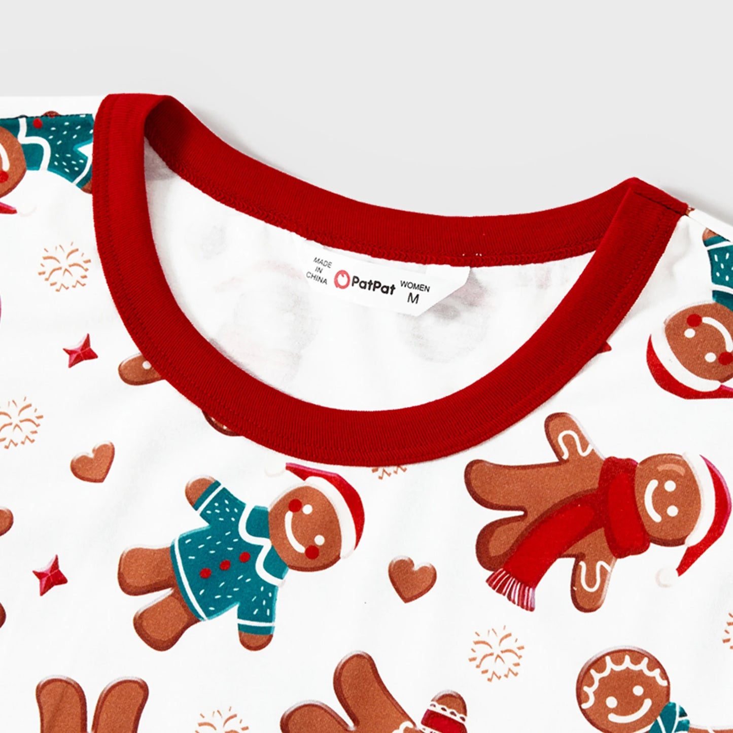 Family Matching Christmas Pajama Set Gingerbread Man Print