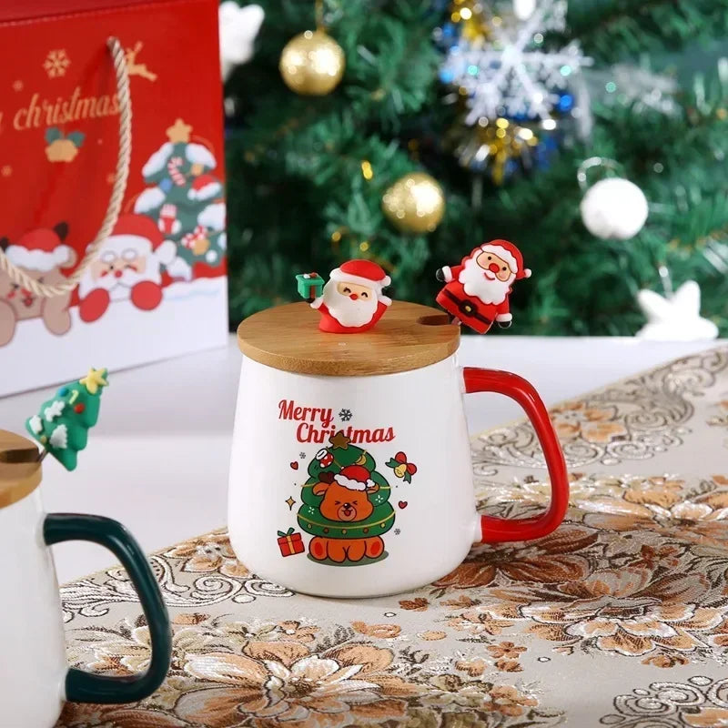 2025 Christmas Gift Set - Ceramic Mug Cup with Lid And Spoon
