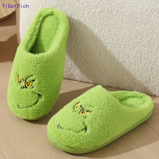 Christmas Warm Winter Grinch Slippers
