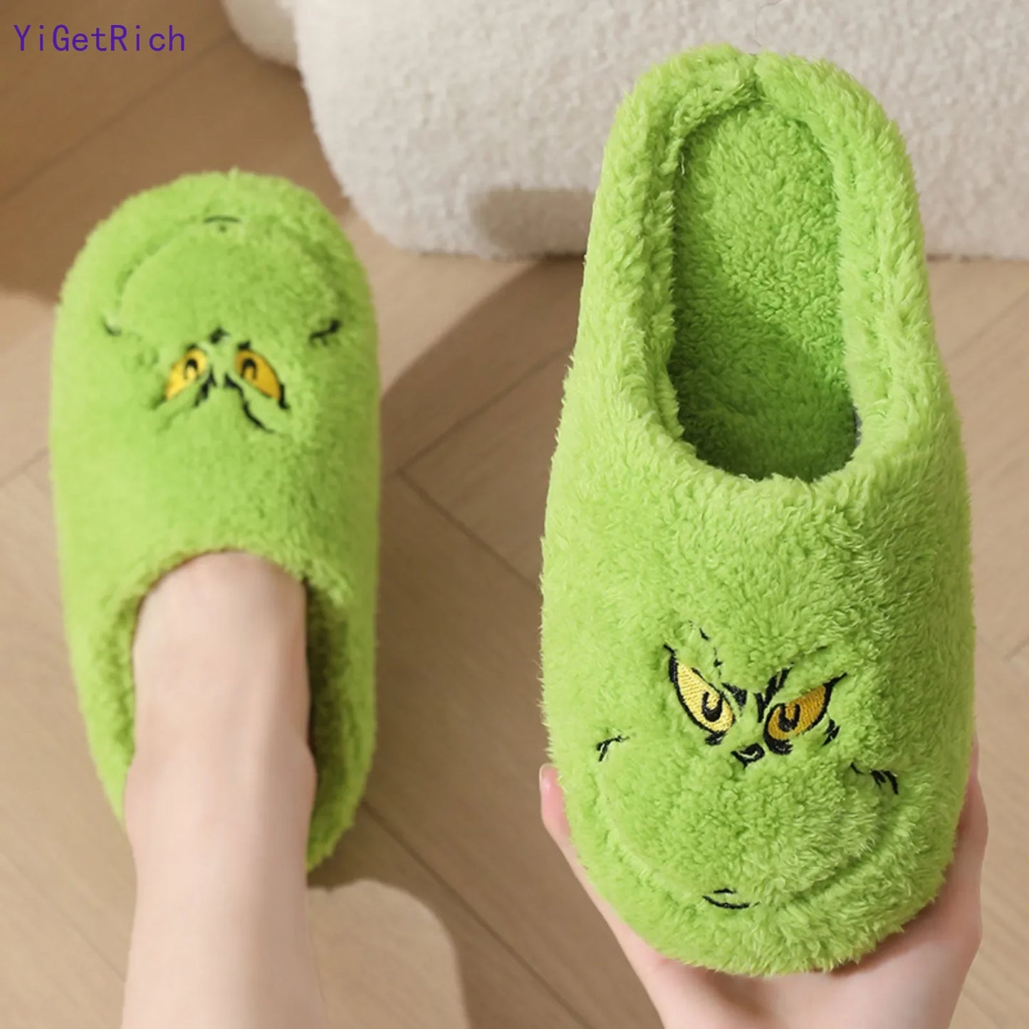Christmas Warm Winter Grinch Slippers