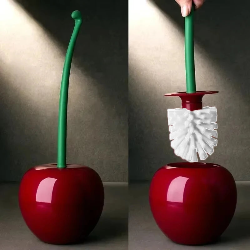 1pc Red Toilet Brush Cherry Shape