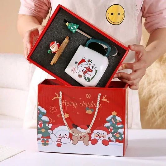 2025 Christmas Gift Set - Ceramic Mug Cup with Lid And Spoon