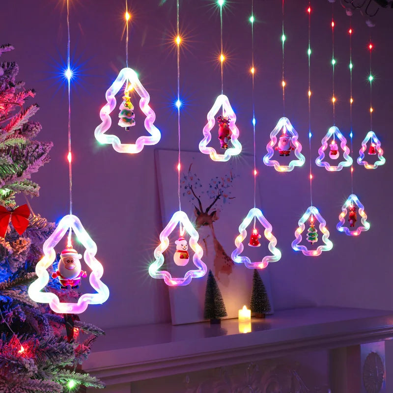 Christmas Lights String Curtain USB Plug Holiday Party