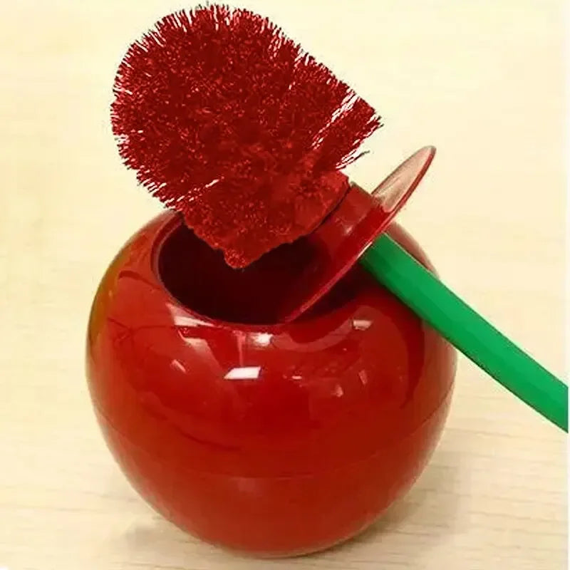 1pc Red Toilet Brush Cherry Shape