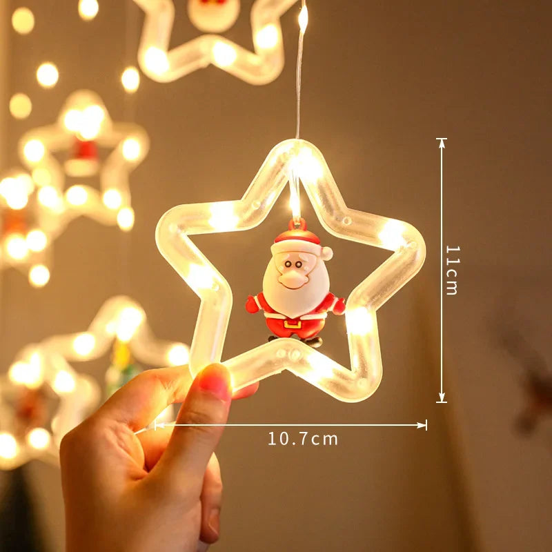 Christmas Lights String Curtain USB Plug Holiday Party